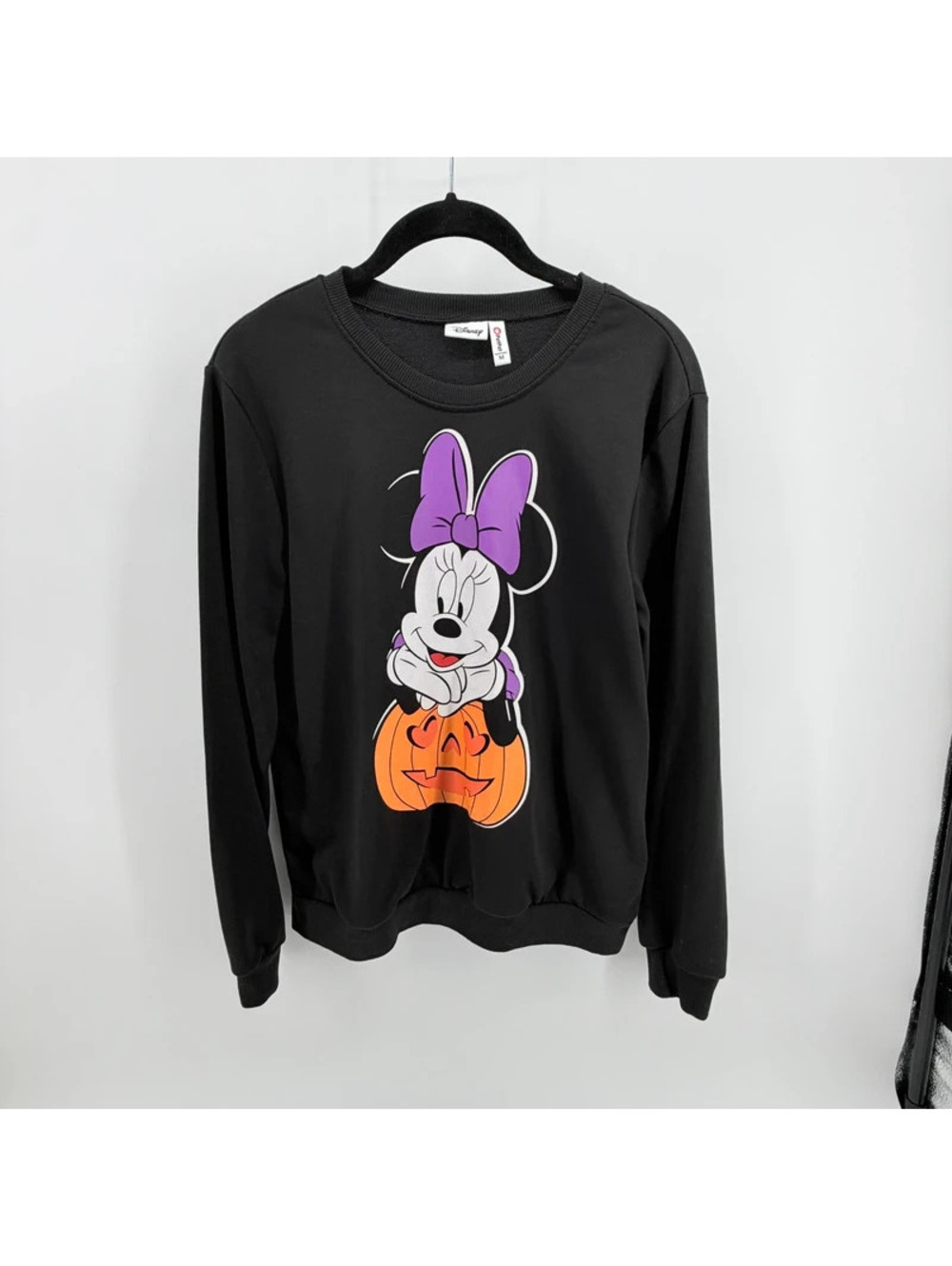 Disney Minnie Mouse Halloween Pumpkin Black Sweatshirt Women M PatPat
